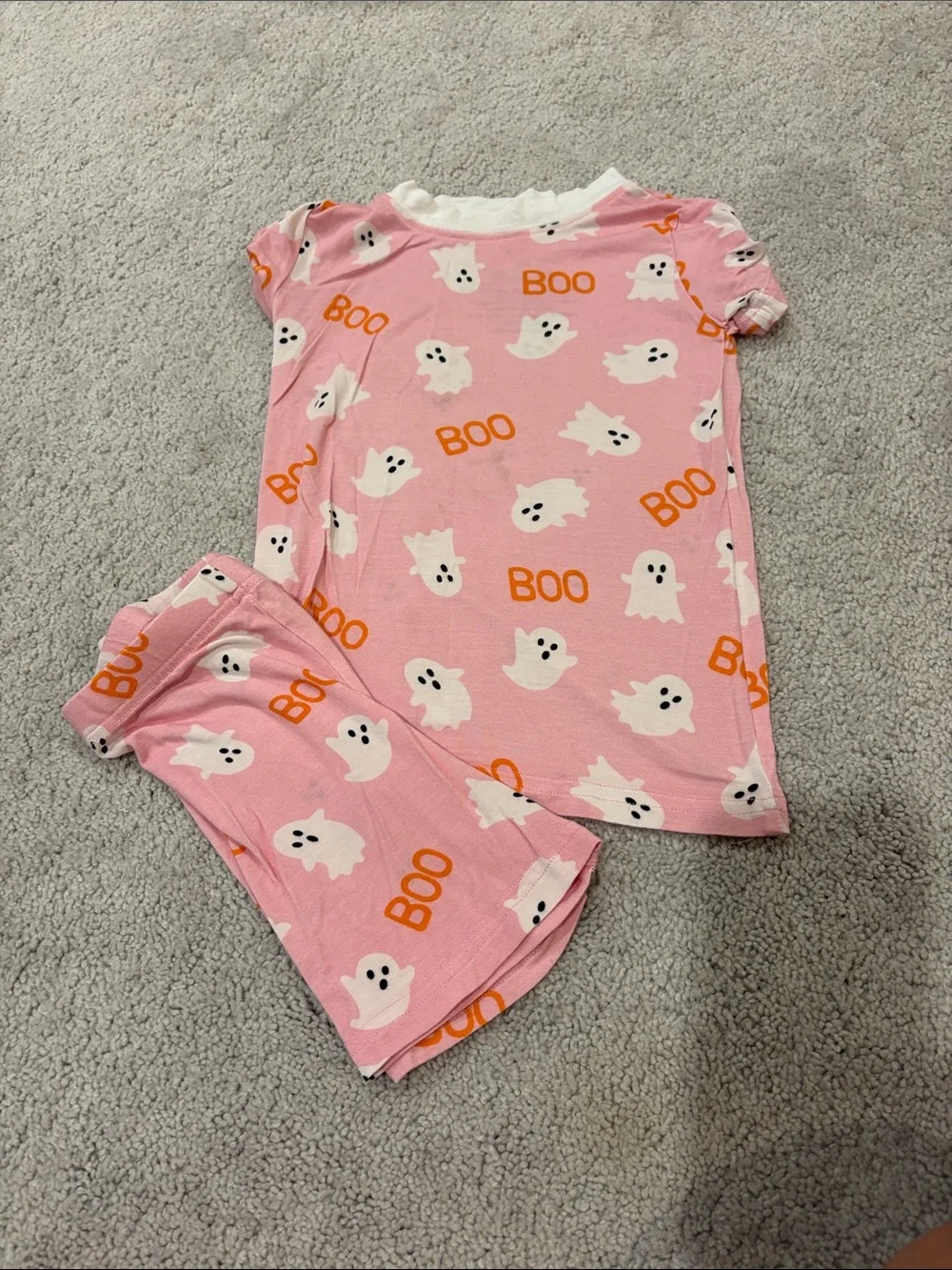 Stitchy Fish Bamboo Kids Pink Ghost 'Boo' Pajama Set 2T